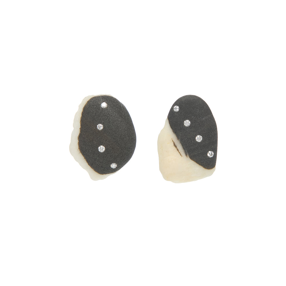 Clip-on Earrings - Black and White